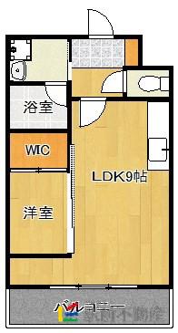 マイプレイス福重(1LDK/2階)の間取り写真