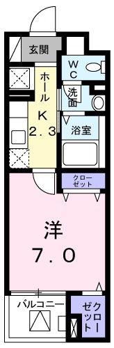 サンリット ヴィラII(1K/5階)の間取り写真