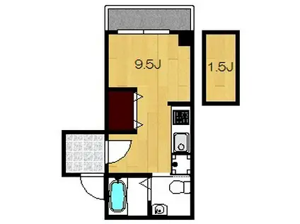 WILL日吉本町弐番館(ワンルーム/4階)の間取り写真