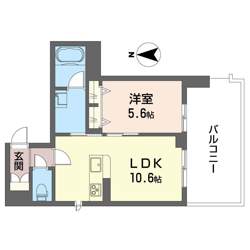 プラウノト(1LDK/4階)の間取り写真
