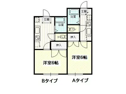 メゾンジャルダン(1K/1階)の間取り写真