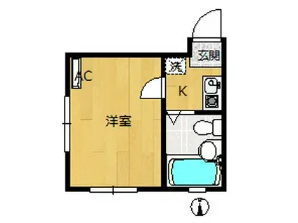 パルーム西佐津間NO.2(1K/1階)の間取り写真