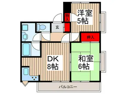 プレステージ浦和(2DK/3階)の間取り写真