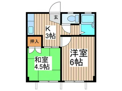 岩井マンション(2K/2階)の間取り写真