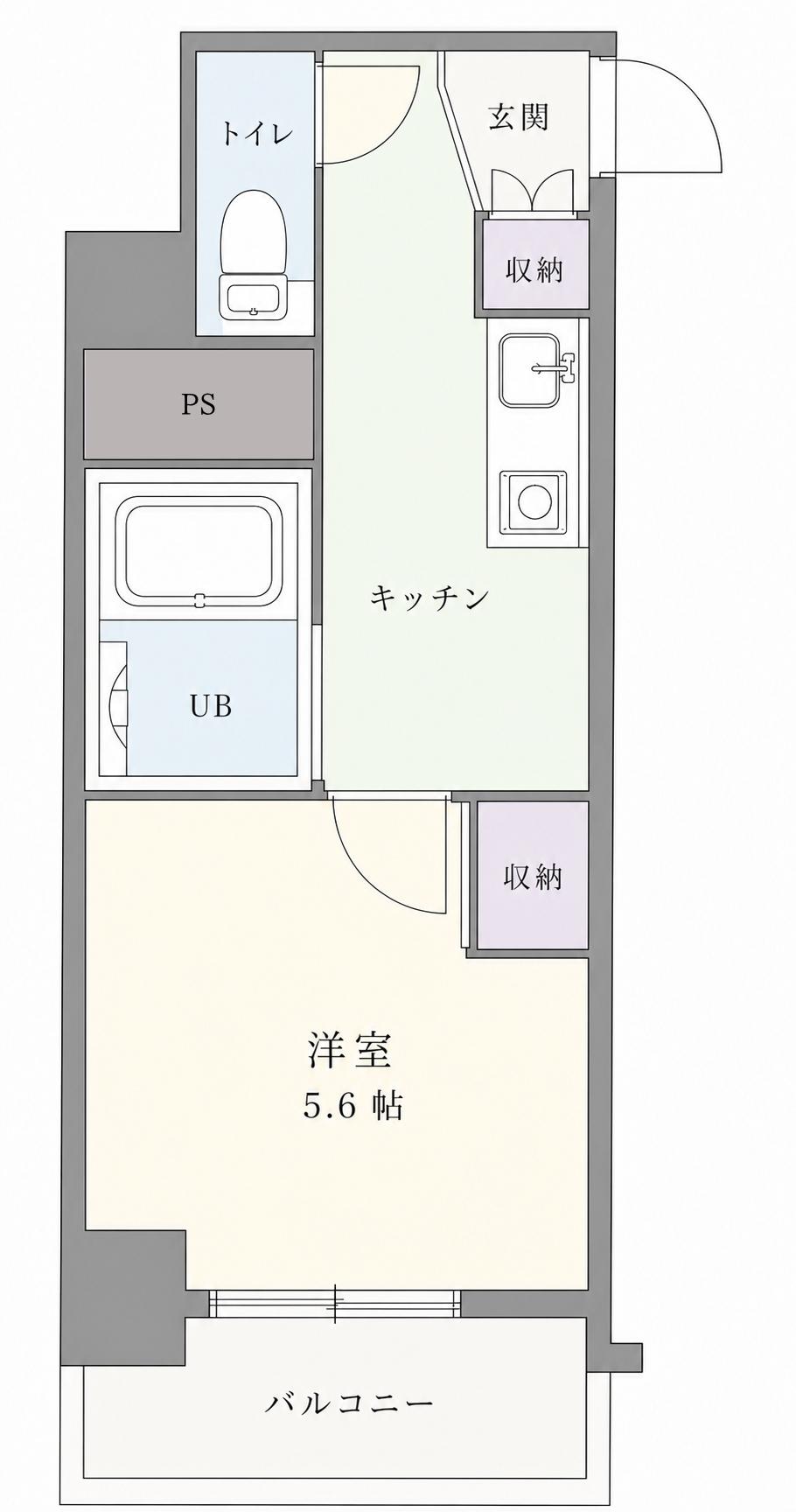 ライオンズマンション鶴見第2(1K/5階)の間取り写真
