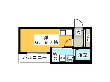 グランフロント藤沢(ワンルーム/3階)の間取り写真