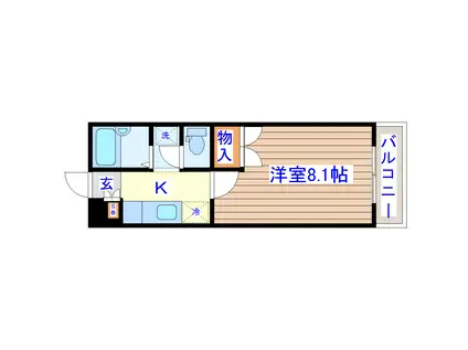 プリベール仙台21(1K/1階)の間取り写真