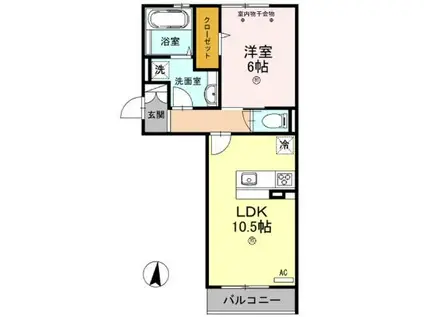 ロイジェントパークス レイクタウン III K(1LDK/1階)の間取り写真