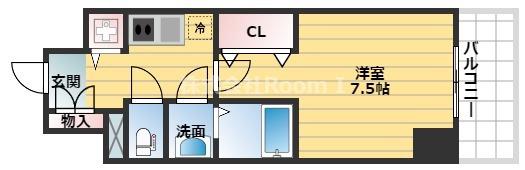 エスリード大手前(1K/5階)の間取り写真