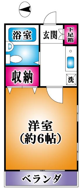 ΑNEXTせんげん台第一(1K/1階)の間取り写真