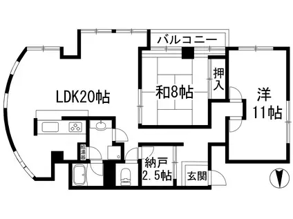 アメイズライフ宝塚(2SLDK/2階)の間取り写真