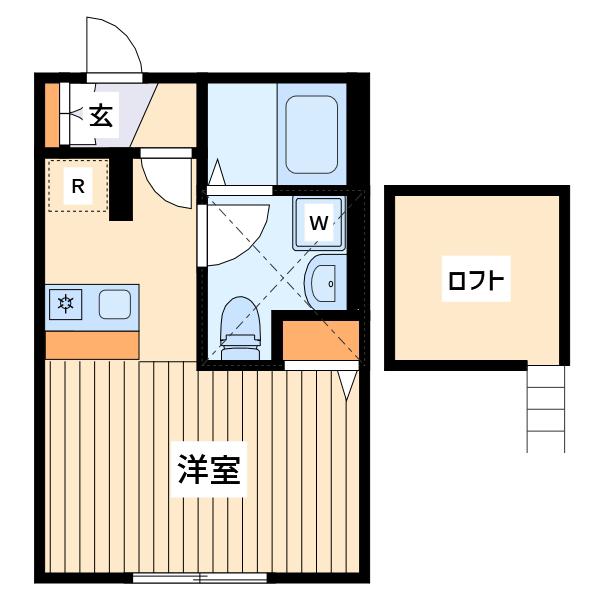 スマートヴィラウノモリ(1K/1階)の間取り写真