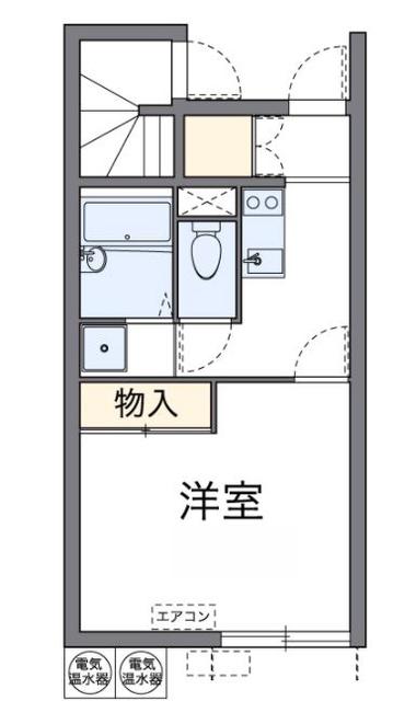 レオネクストディアベルジュII(1K/1階)の間取り写真