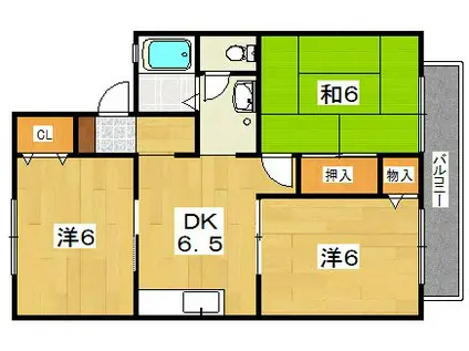 エトワールシャルムII(3DK/2階)の間取り写真