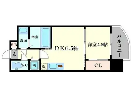 セレニテ日本橋プリエ(1DK/9階)の間取り写真