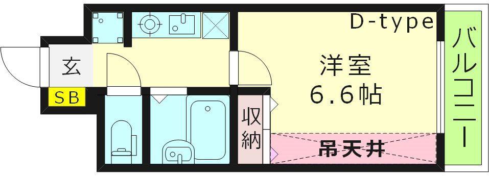 エスリード 京橋ステーションプラザ(1K/4階)の間取り写真