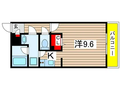 リブリ・パーシモン(1K/2階)の間取り写真