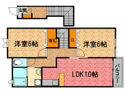 クレストールD(2LDK/2階)の間取り写真