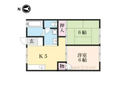 コーポスター(2DK/1階)の間取り写真