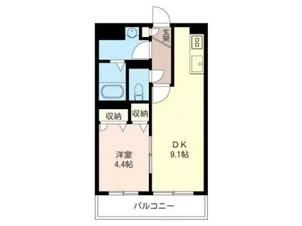 ヴァンヴェストB(1LDK/1階)の間取り写真