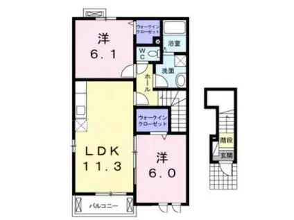 エスペランサ(2LDK/2階)の間取り写真
