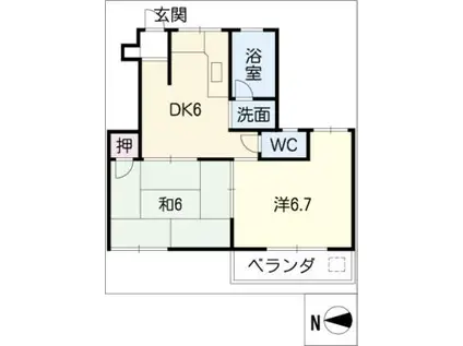 グリーンハイツ(2DK/2階)の間取り写真