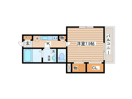 N-スタイル(1K/1階)の間取り写真