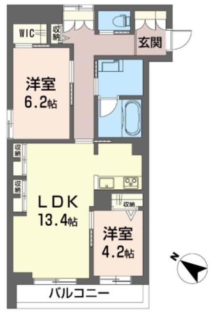 アスターミキ(2LDK/2階)の間取り写真