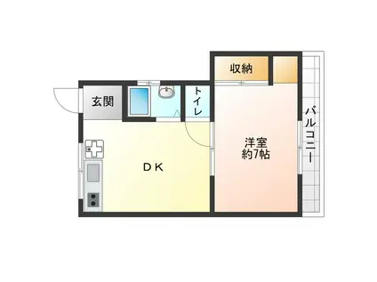 小川マンション(1DK/2階)の間取り写真