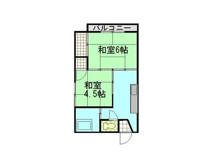 今井ビル(2K/2階)の間取り写真
