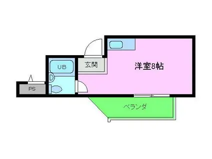 ペパーミントハウス狭山(ワンルーム/4階)の間取り写真