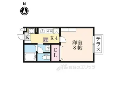 アルカディアパールハウス(1K/1階)の間取り写真