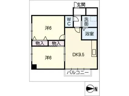 ユートピアG2000(2DK/2階)の間取り写真