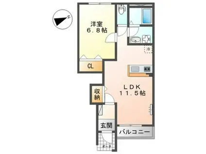コンフォール(1LDK/1階)の間取り写真