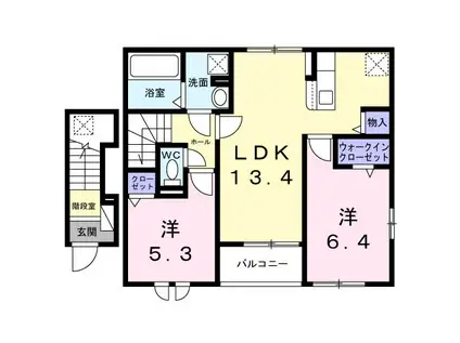 JR東海道本線 豊橋駅 徒歩33分 2階建 新築(2LDK/2階)の間取り写真