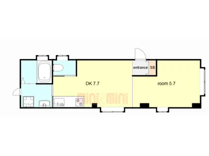スカイハイツ(1DK/1階)の間取り写真