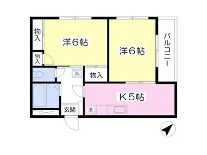 メゾン・グリシン(2DK/3階)の間取り写真