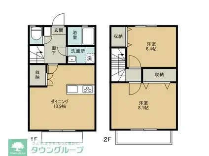 ハーブス ローズマリー(2LDK/1階)の間取り写真