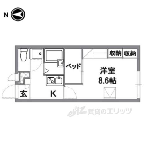 レオパレス プルメリア(1K/2階)の間取り写真