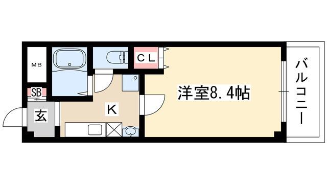 レジデンス赤坂(1K/2階)の間取り写真