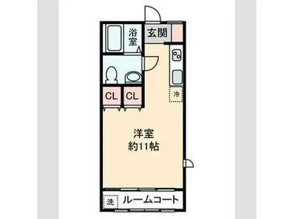 ル・ソレイユI(ワンルーム/2階)の間取り写真