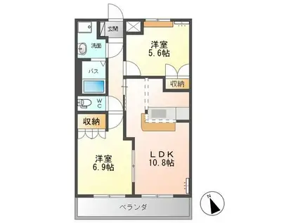 フェアリー(2LDK/2階)の間取り写真
