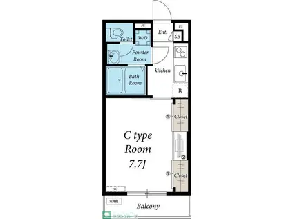リブリ・草加(1K/2階)の間取り写真