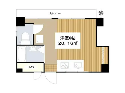 ハイツ北川(ワンルーム/1階)の間取り写真