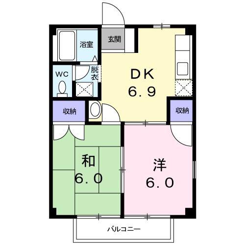 友和ハイツ(2DK/1階)の間取り写真
