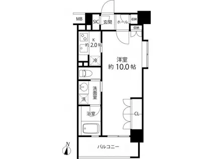 リリエンベルグ目白壱番館(1K/2階)の間取り写真