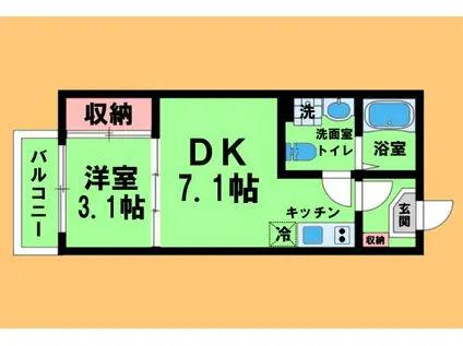 エトワール大曽根(1LDK/2階)の間取り写真