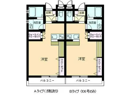 れんげそうI(ワンルーム/2階)の間取り写真