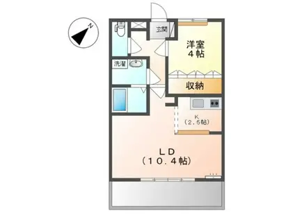 パルティーダ ORII(1LDK/2階)の間取り写真