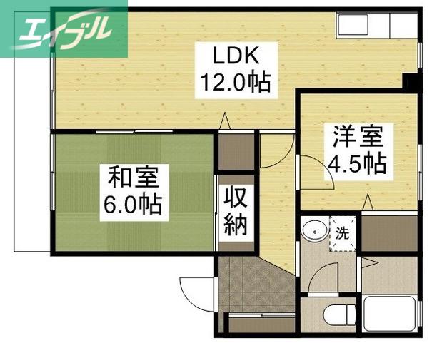 ディアスハート95(2LDK/1階)の間取り写真